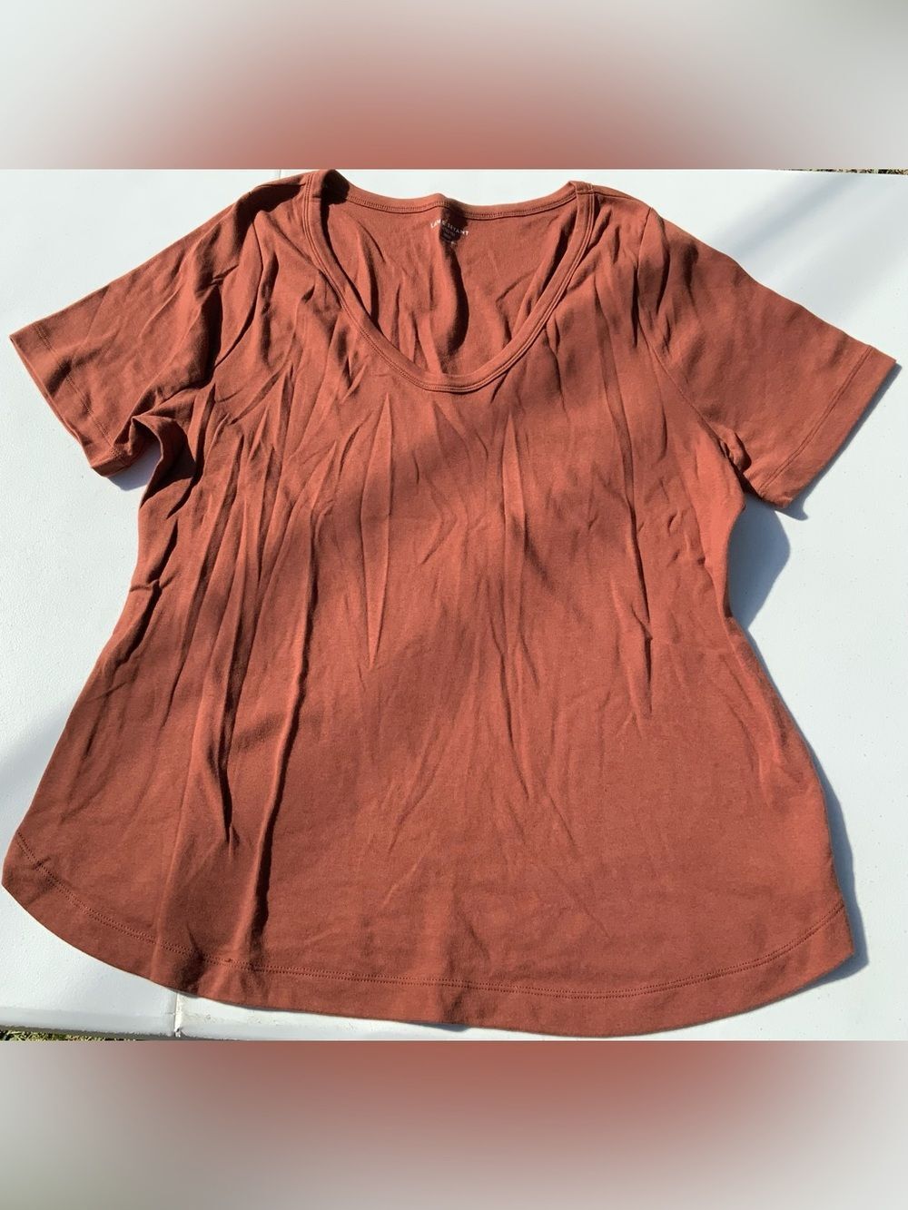 Lane Bryant Rust Scoop Neck Short Sleeve Tee